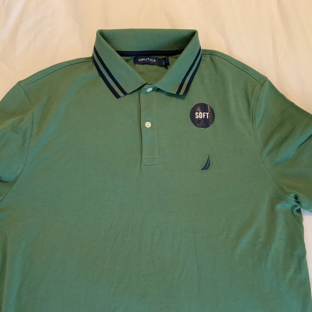 Nautica Green Polo Short sleeve shirt size large- brand new